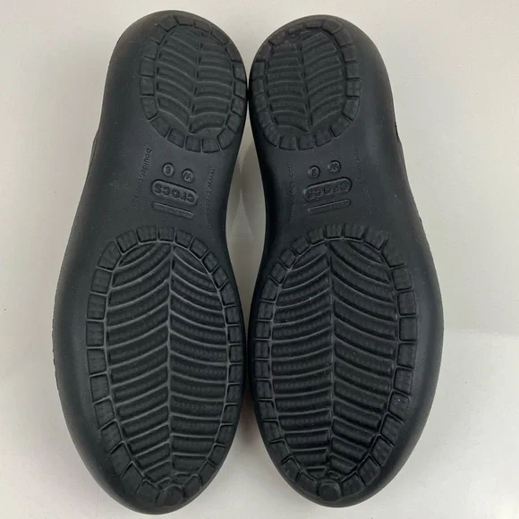 Crocs Women’s Size 8.0 Kadee Triple Black Slip On Ballet Flats - Picture 9 of 10